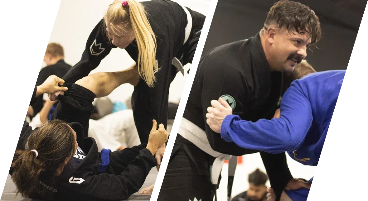 Adults training Brazilian Jiu-Jitsu at Double Five BJJ Tyler